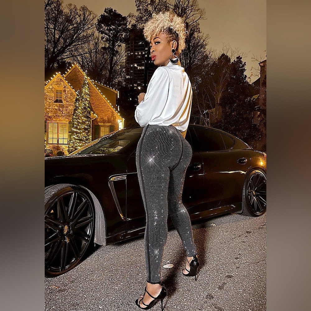 "GLAM" DIAMOND LEGGINGS - XXL